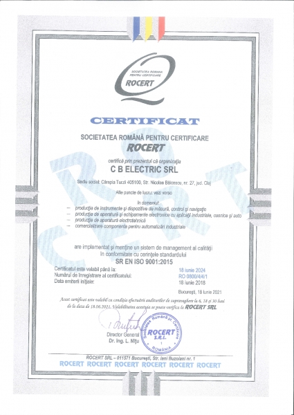 Quality management certificate